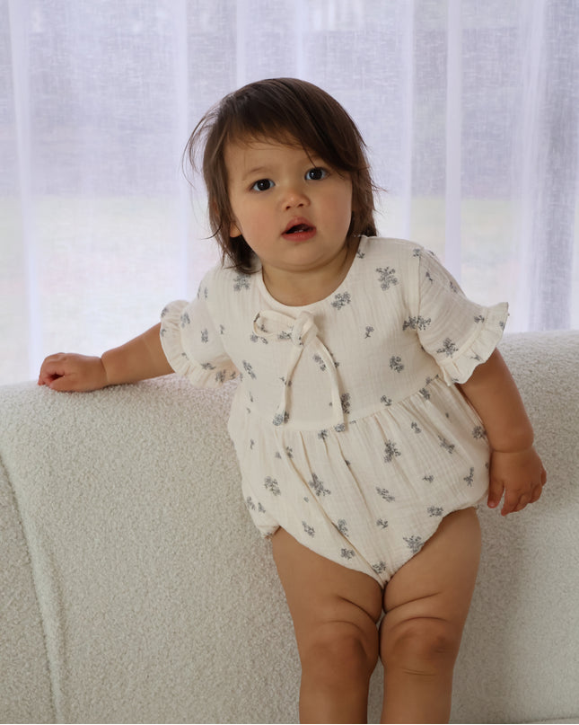 Organic Cotton Nora Romper Bluebell