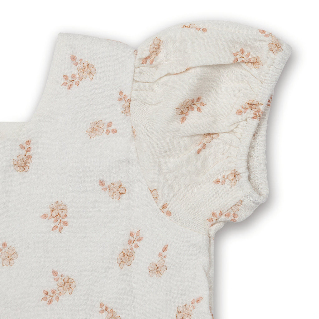 Organic Cotton Bubble Sleeve Top - Floral