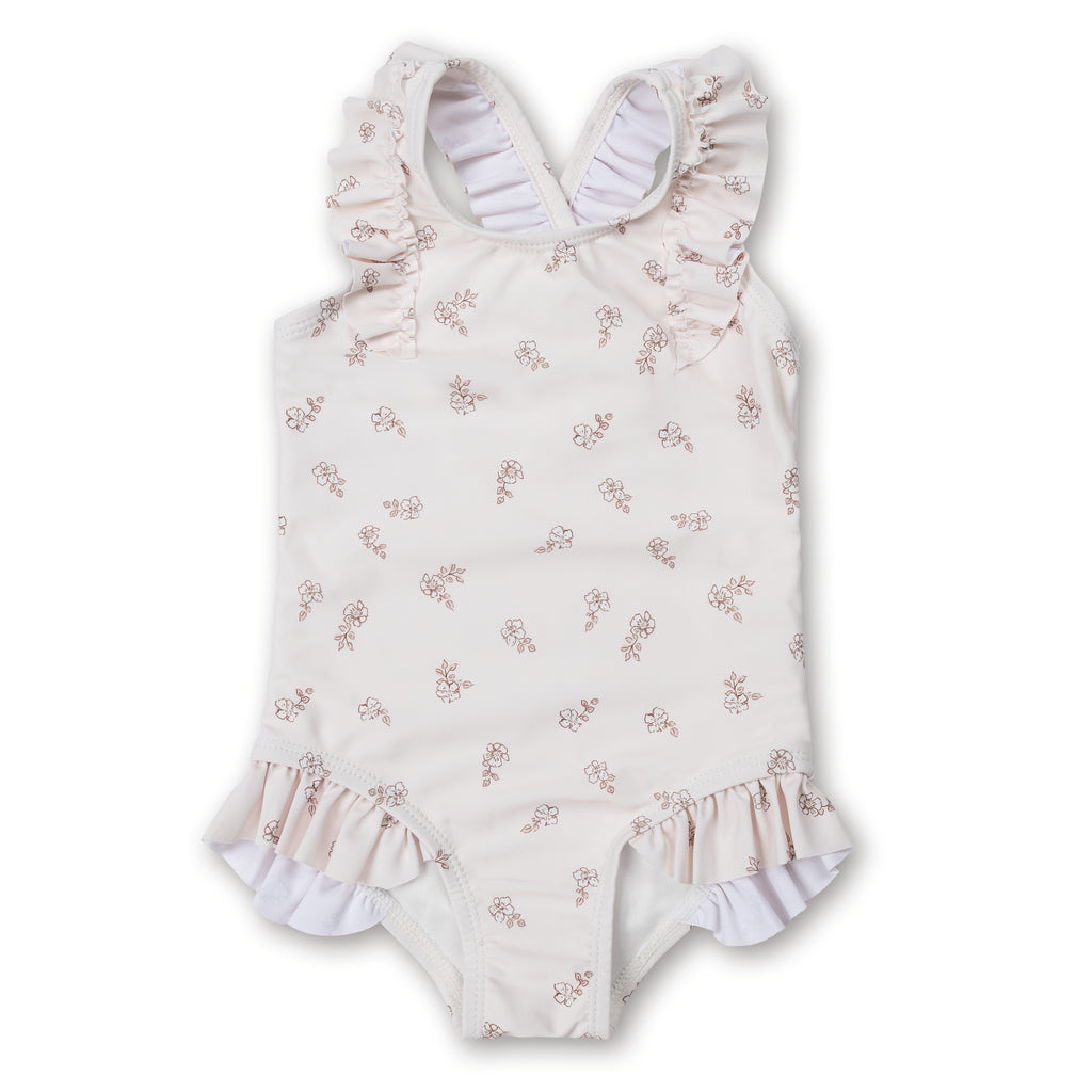 Frill One Piece Swimsuit - Floral