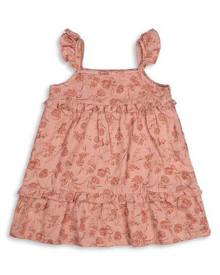 Ada Frill Dress ~ Vintage Pink