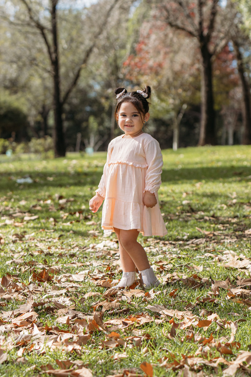 Organic Cotton Ivy Dress Peach