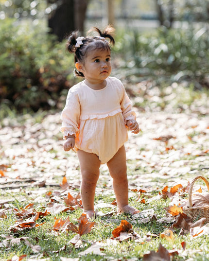 Evelyn Bubble Romper Peach