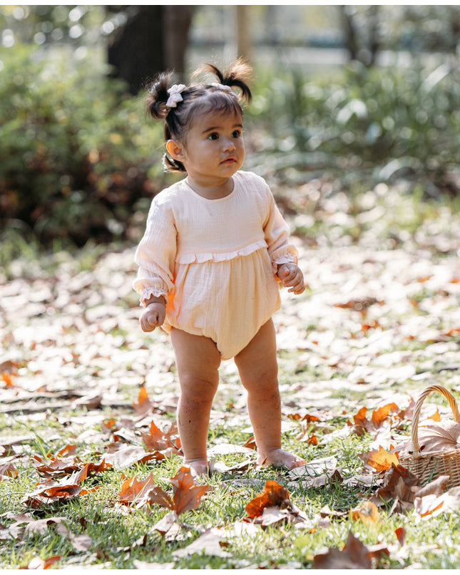 Evelyn Bubble Romper Peach