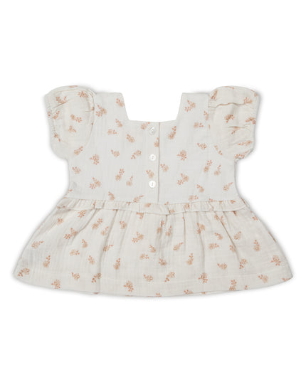 Floral Bubble Sleeve Top