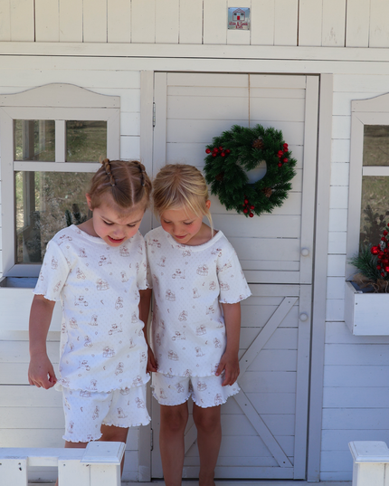 Merry Paws Girls Pointelle Christmas Pyjama Set