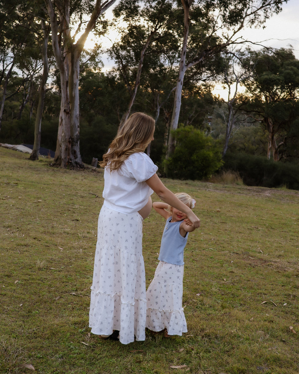 Organic Cotton Girls Maxi Skirt - Bluebell