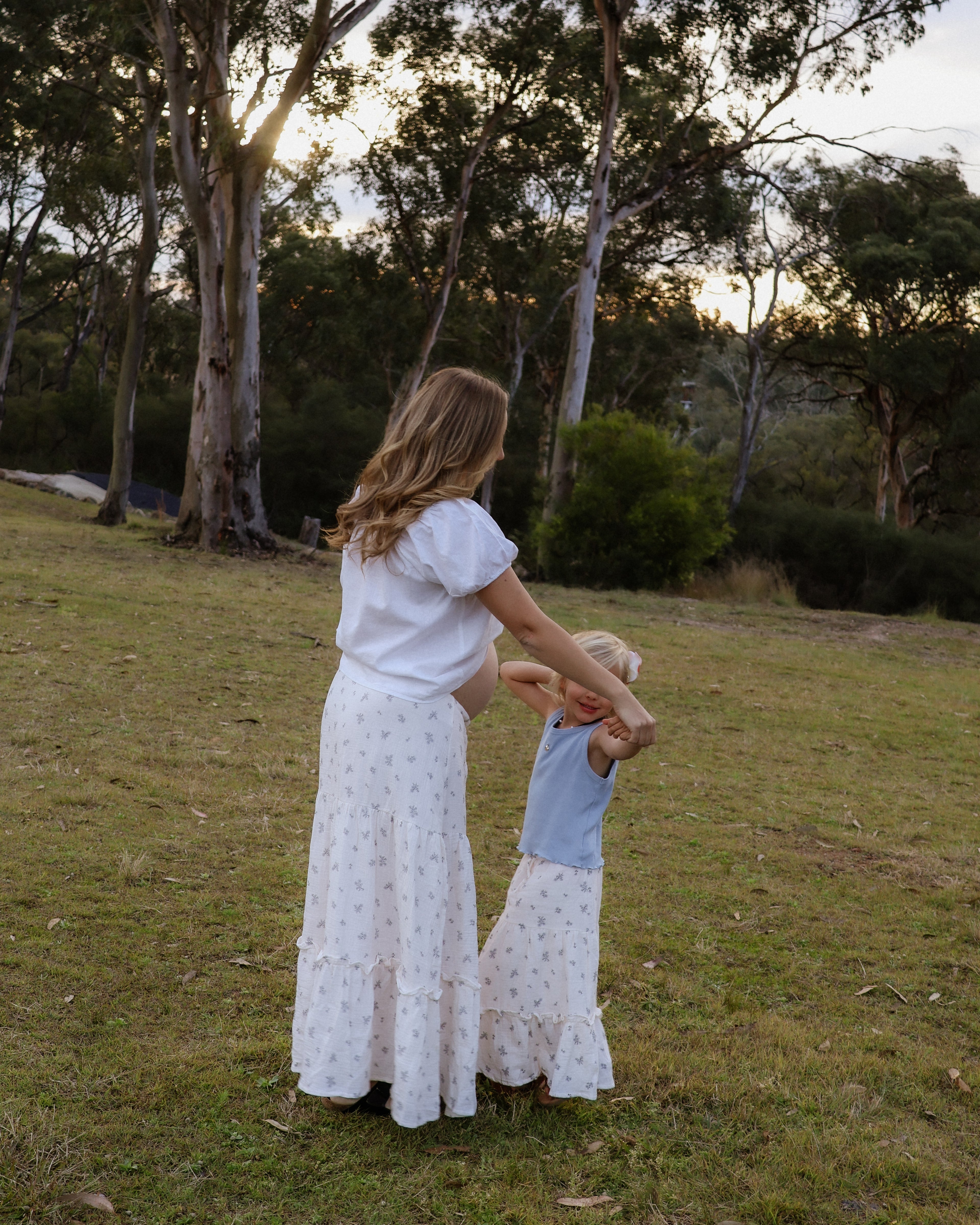 Organic Cotton Girls Maxi Skirt - Bluebell