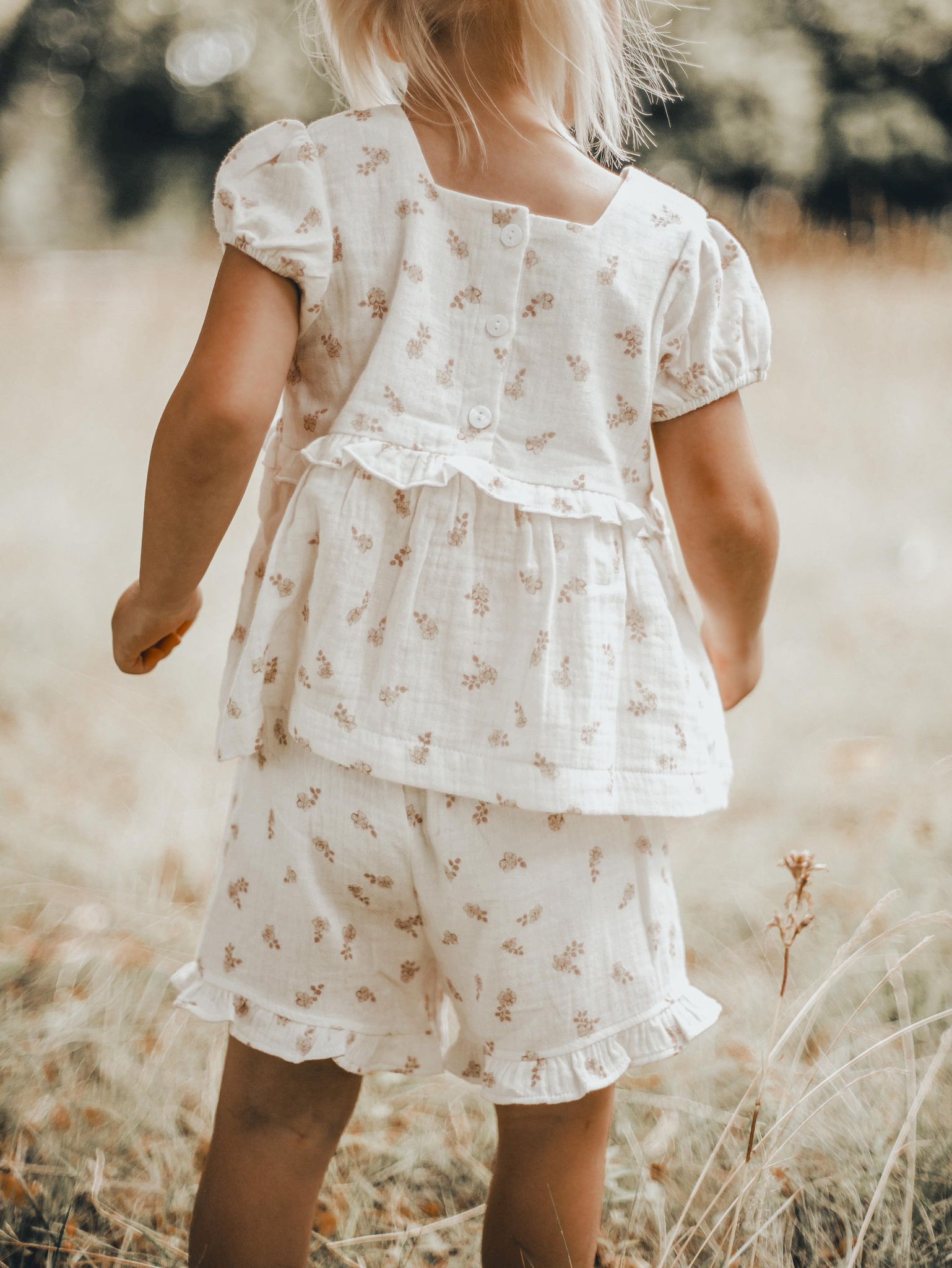 Organic Cotton Frill Shorts - Floral