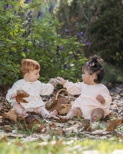 Evelyn Bubble Romper Peach