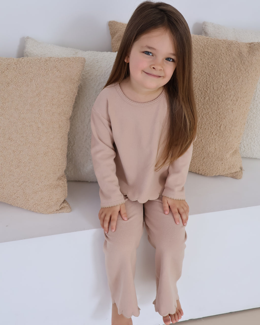 The Florence Scalloped Set - Fawn