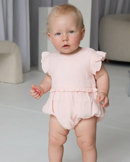 Frill Bubble Romper ~ Petal