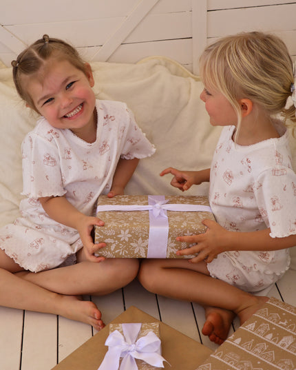 Merry Paws Girls Pointelle Christmas Pyjama Set