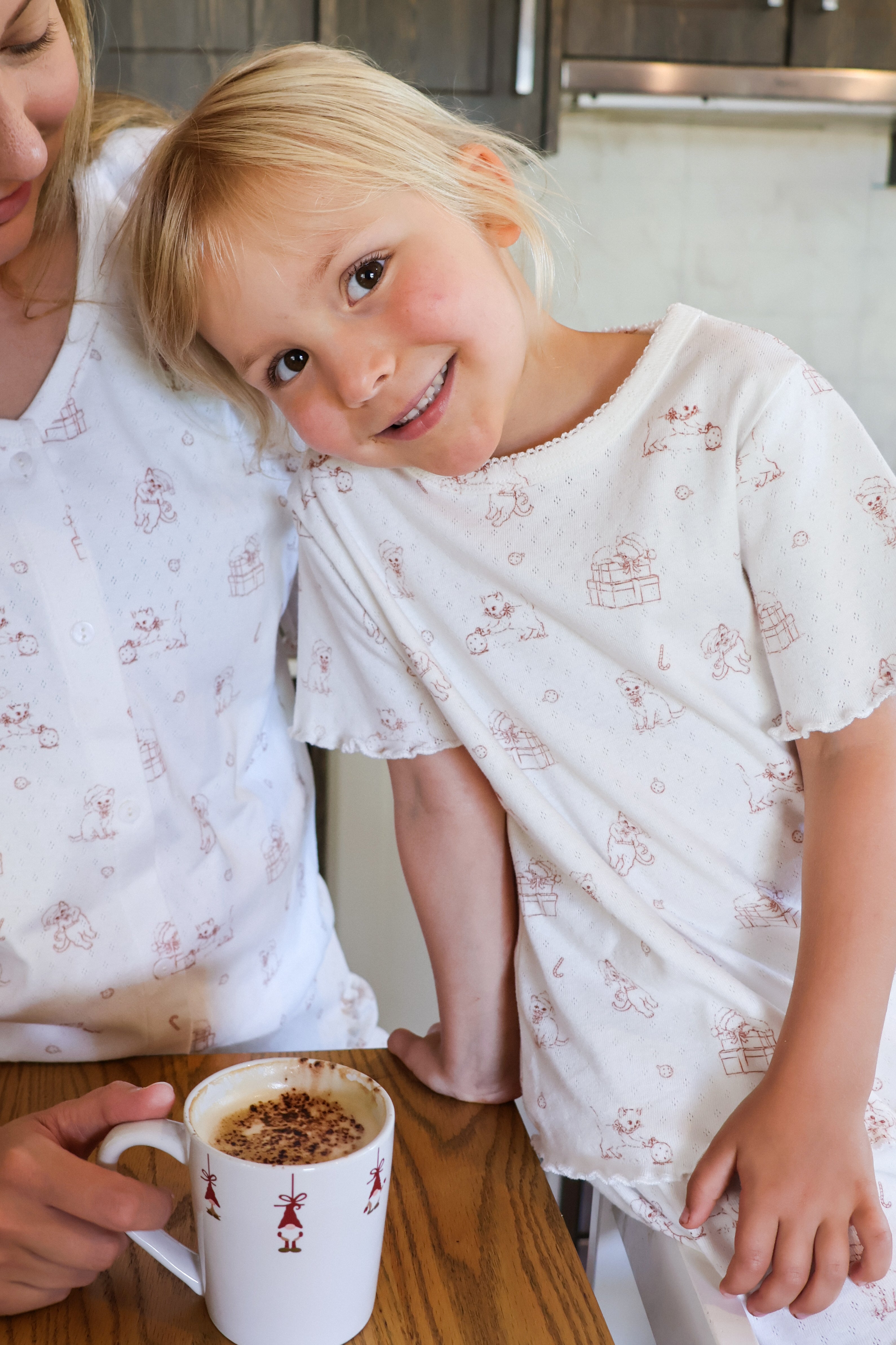 Organic Cotton Girls Pointelle Pyjama Set - Merry Paws