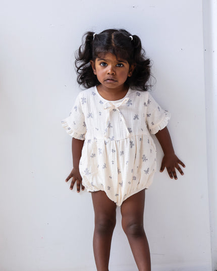 Organic Cotton Nora Romper Bluebell