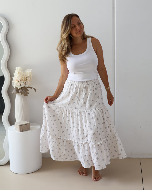 Organic Cotton Women’s maxi skirt Bluebell