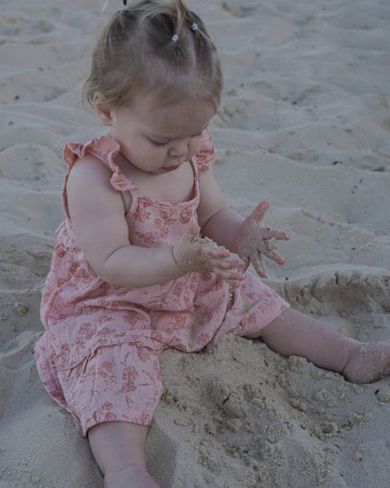 Ada Frill Dress ~ Vintage Pink