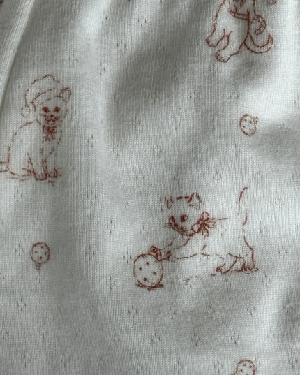 Merry Paws Girls Pointelle Christmas Pyjama Set