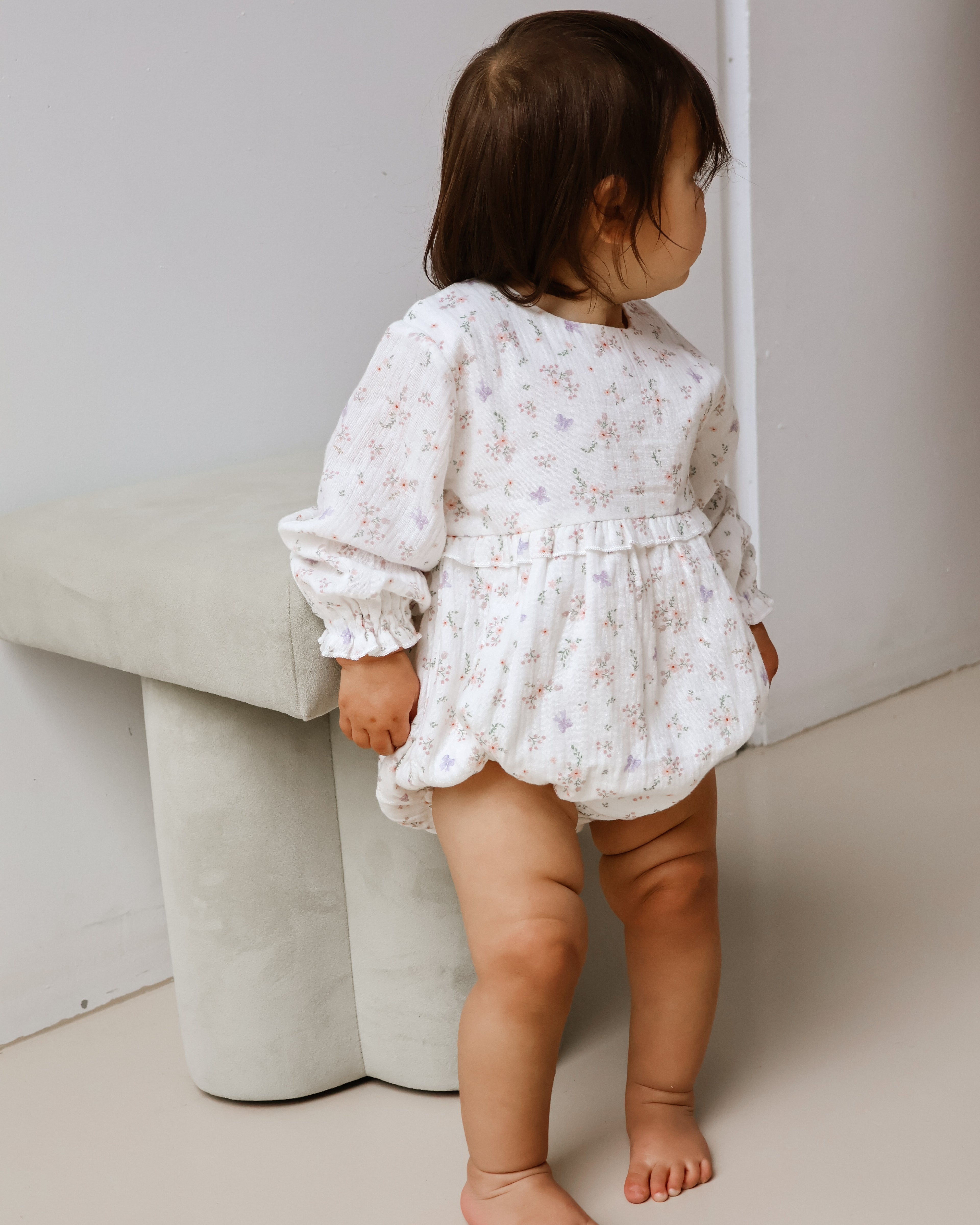 Organic Cotton Evelyn Bubble Romper Thea floral