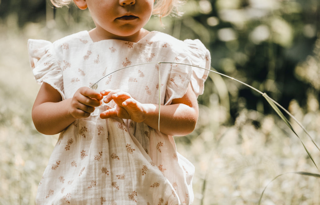 Organic Cotton Frill Bubble Romper - Floral