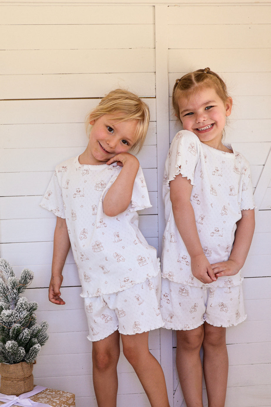 Organic Cotton Girls Pointelle Pyjama Set - Merry Paws