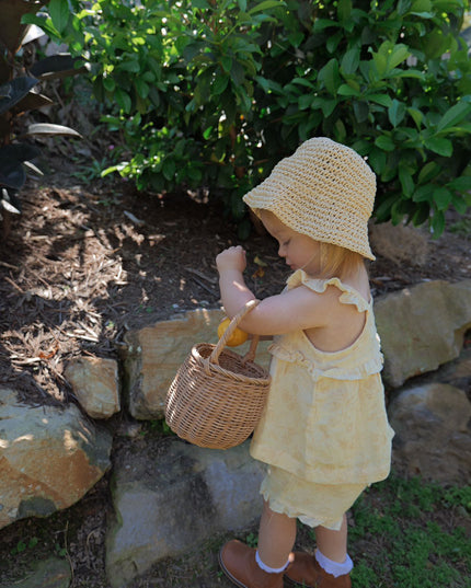 Mila Frill Shorts ~ Vintage Buttercream