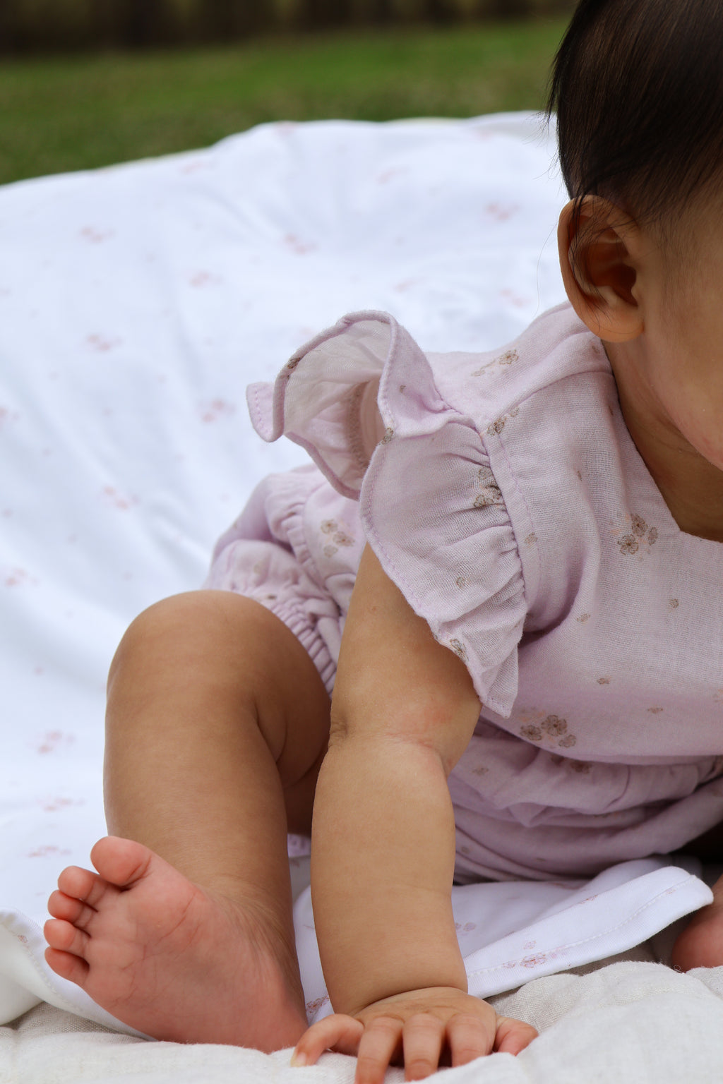 Organic Cotton Frill Bubble Romper Aria Floral