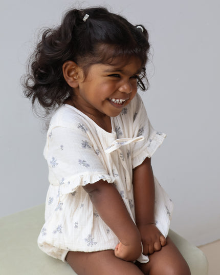 Organic Cotton Nora Romper Bluebell