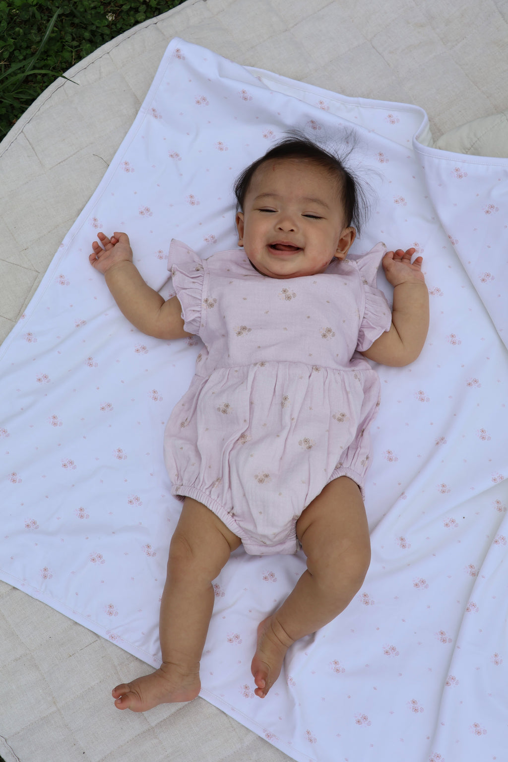 Organic Cotton Frill Bubble Romper Aria Floral
