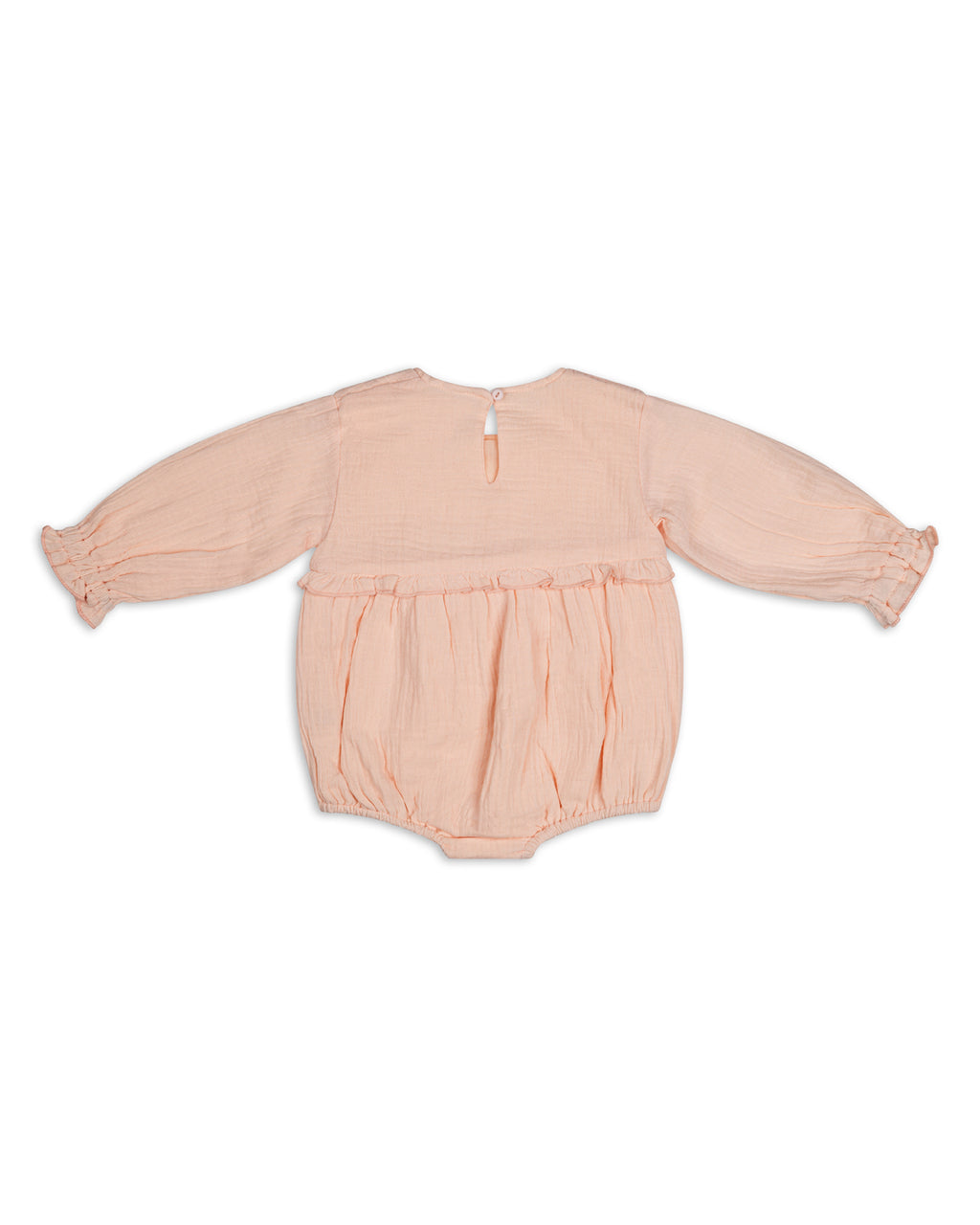 Organic Cotton Evelyn Bubble Romper Peach