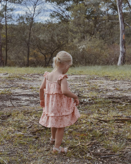 Ada Frill Dress ~ Vintage Pink