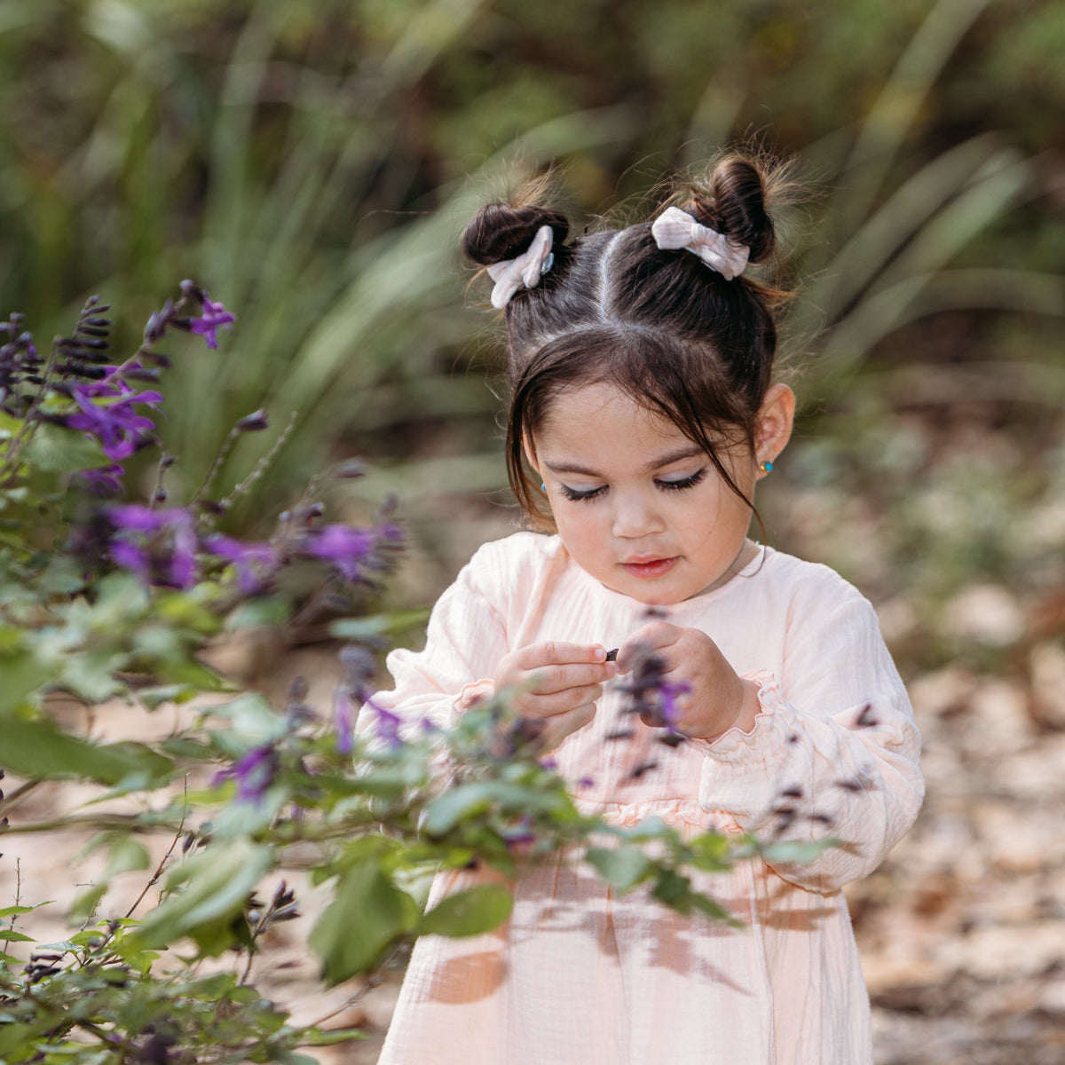 Mini Bow Clip Peach - Pair