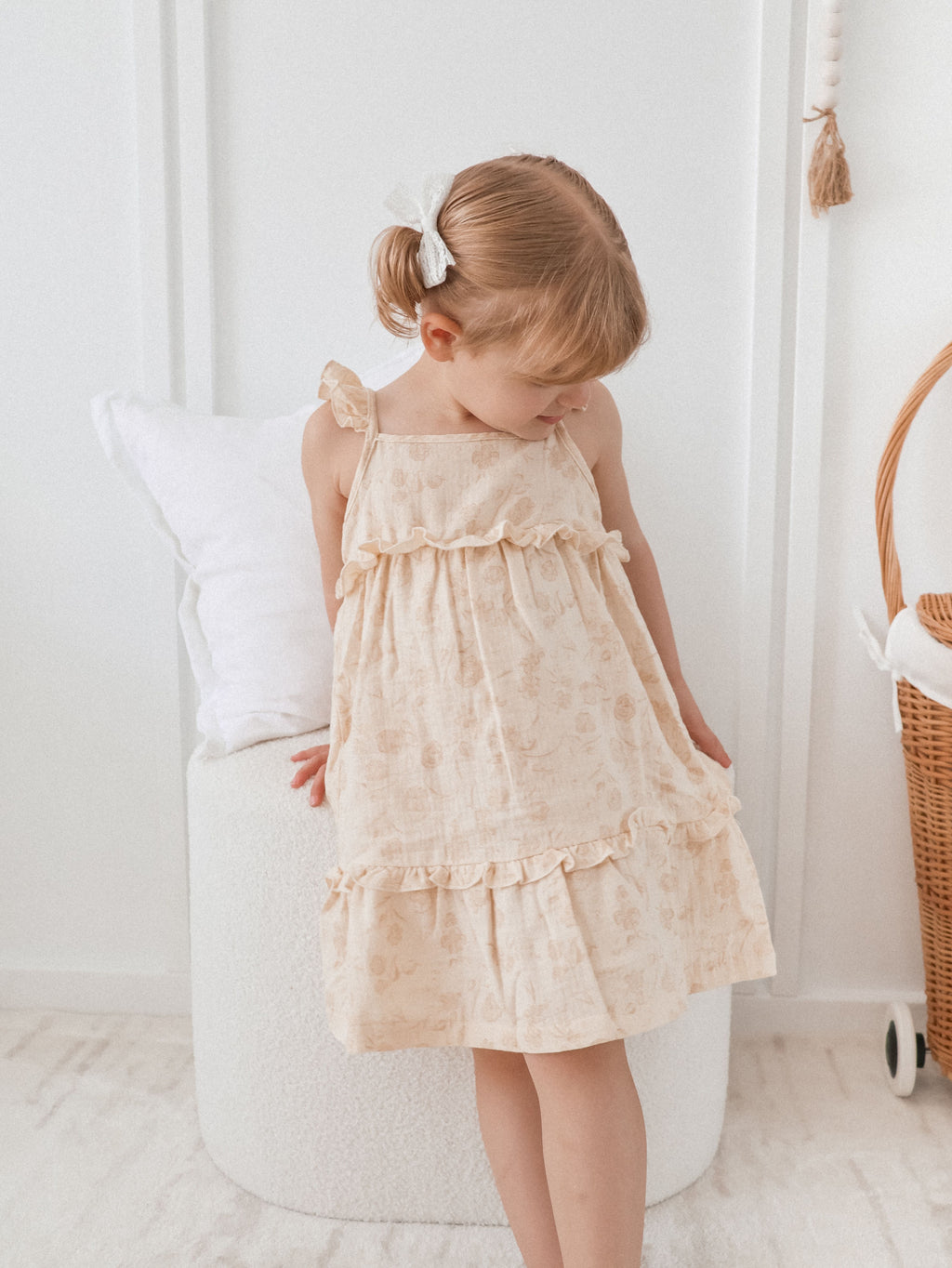 Ada Frill Dress Vintage Buttercream