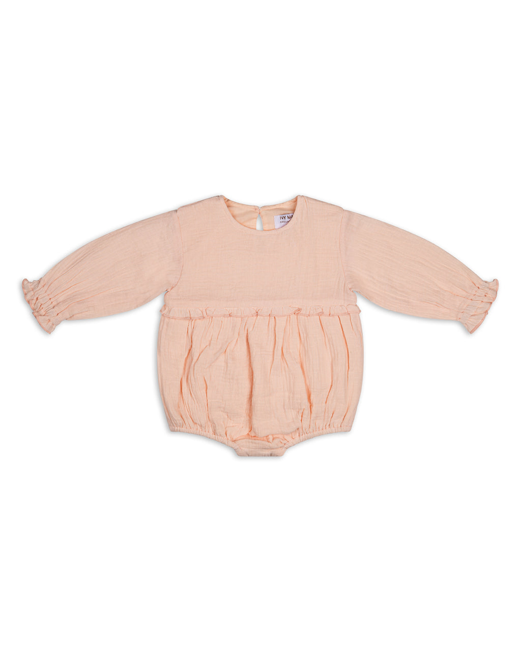 Organic Cotton Evelyn Bubble Romper Peach