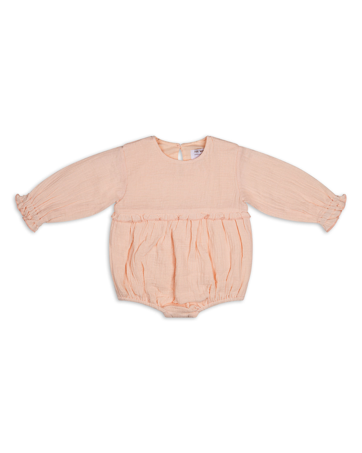 Organic Cotton Evelyn Bubble Romper Peach