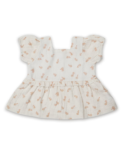 Floral Bubble Sleeve Top