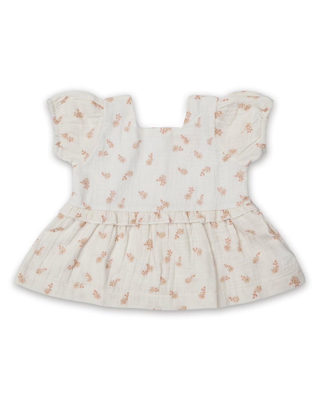 Organic Cotton Bubble Sleeve Top - Floral