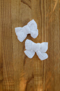 Mini bow clips ~ White