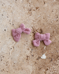 Mini bow hair clips Rose