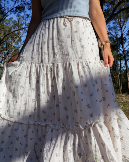 Organic Cotton Women’s maxi skirt Bluebell