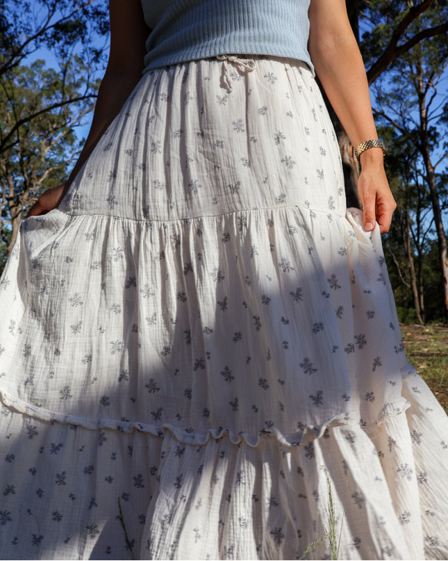 Organic Cotton Women’s maxi skirt Bluebell