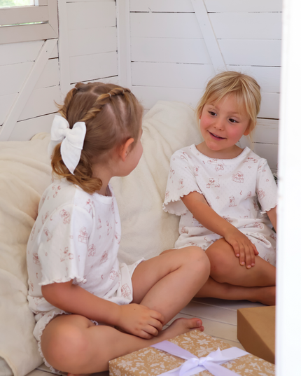 Merry Paws Girls Pointelle Christmas Pyjama Set