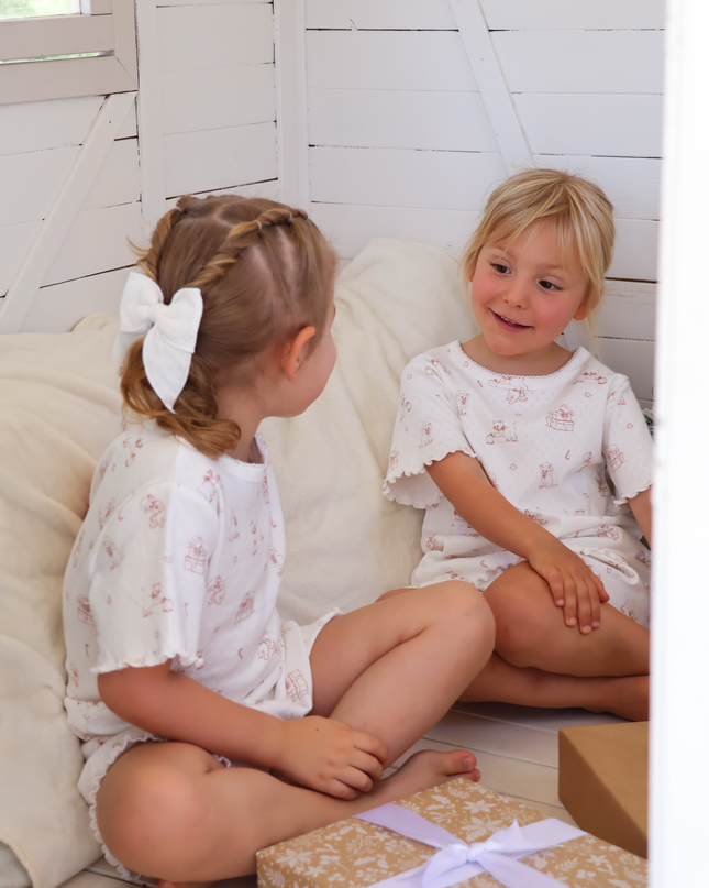 Merry Paws Girls Pointelle Christmas Pyjama Set