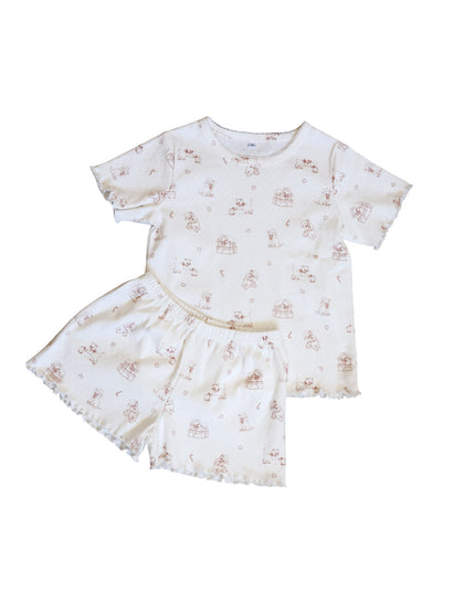 Merry Paws Girls Pointelle Christmas Pyjama Set
