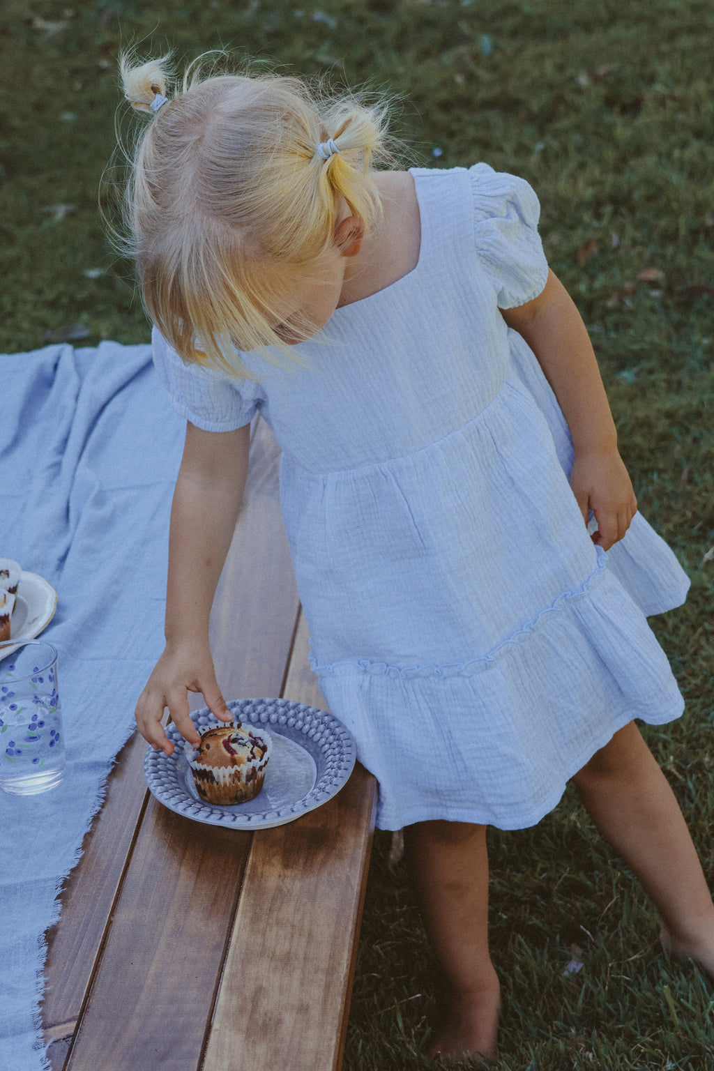 Organic cotton Harper Dress Ice Blue