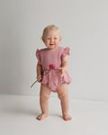 Organic Cotton Frill Bubble Romper Rose