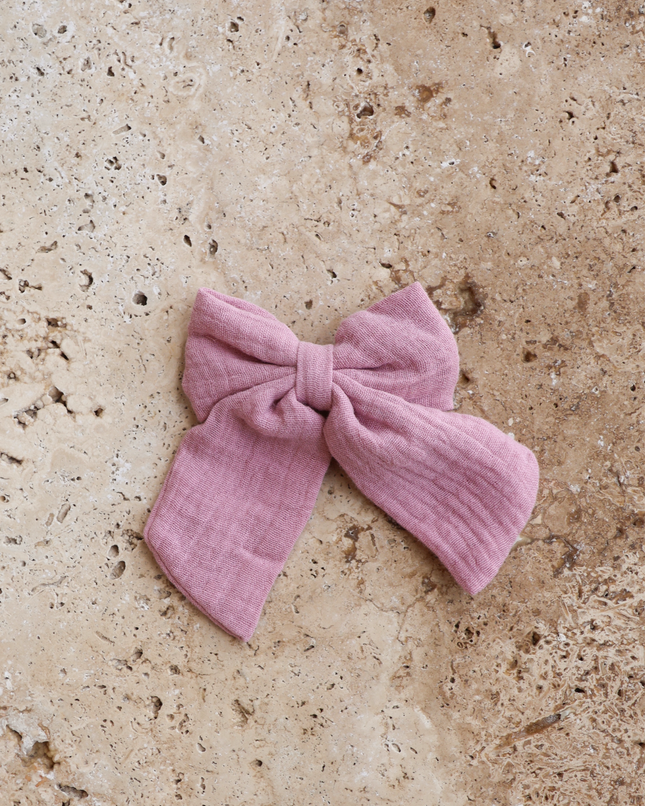 Large Bow Clip - Rose