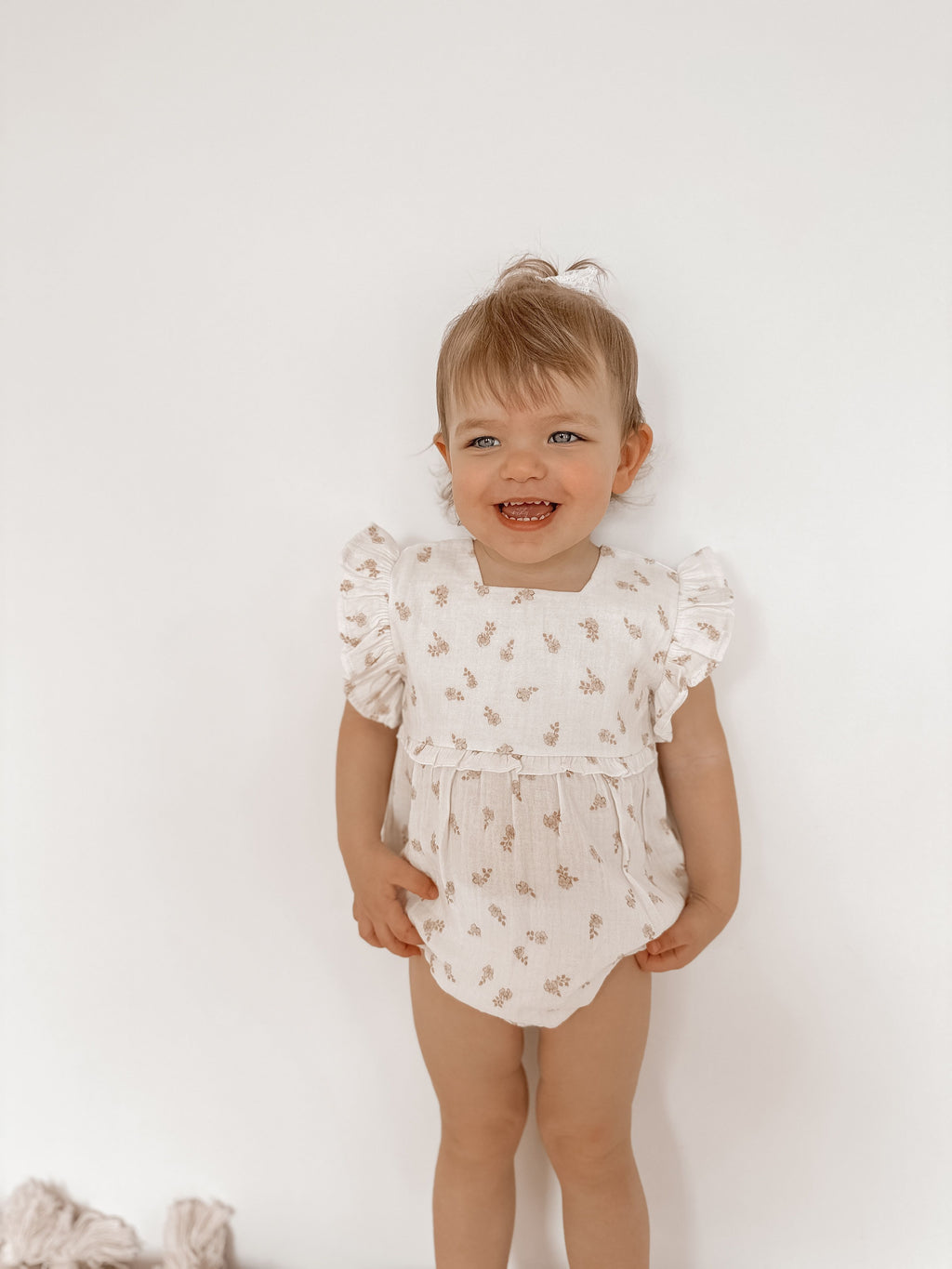 Organic Cotton Frill Bubble Romper - Floral