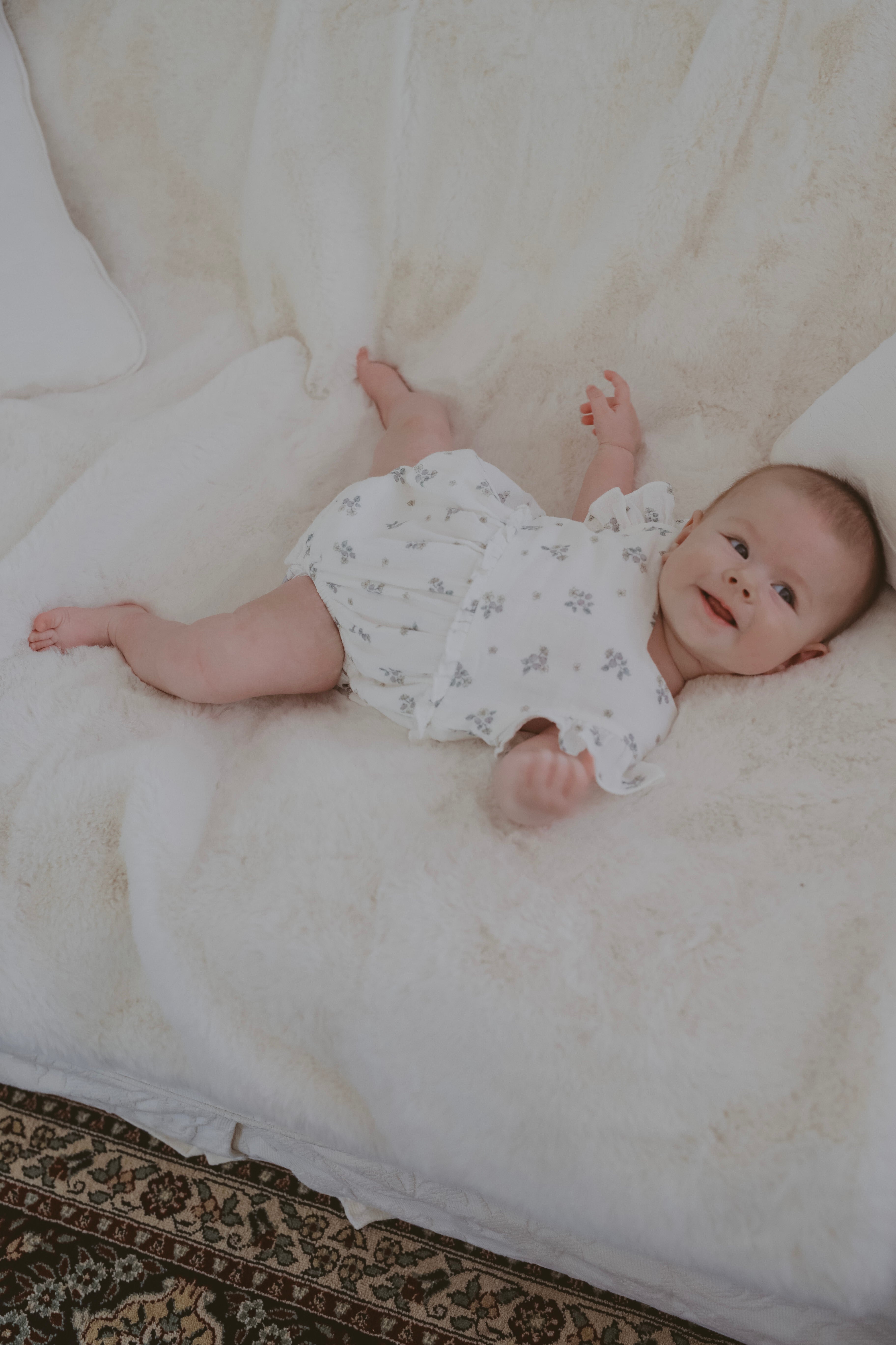 Organic Cotton Frill Bubble Romper Blueberry