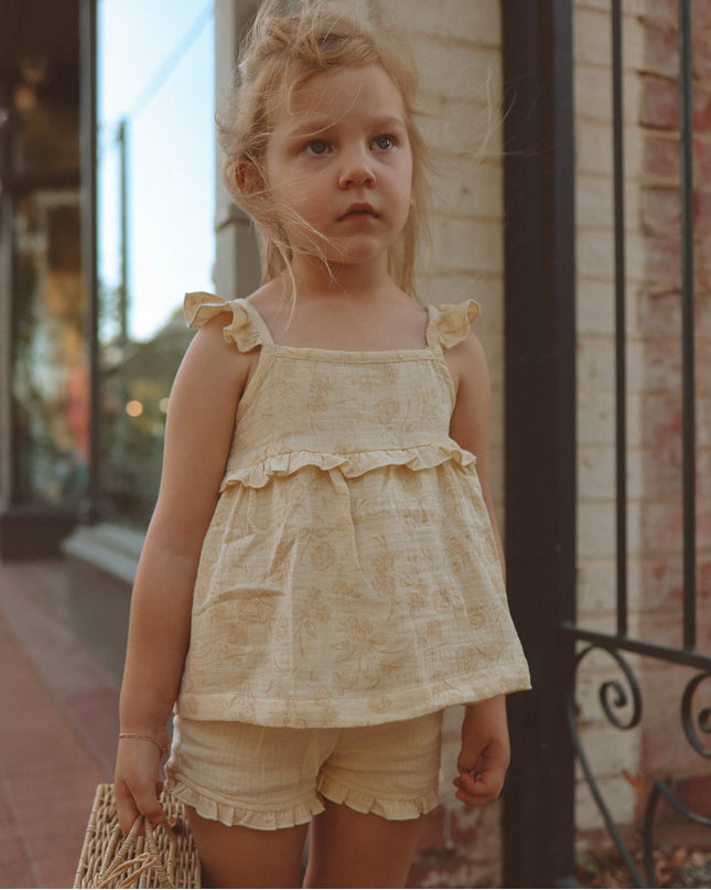 Alice Frill Singlet ~ Vintage Buttercream