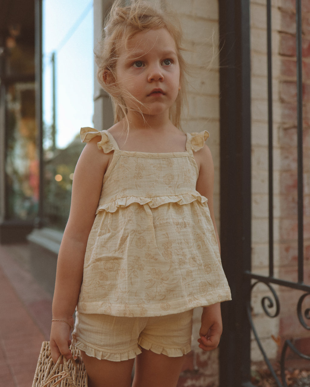 Alice Frill Singlet ~ Vintage Buttercream